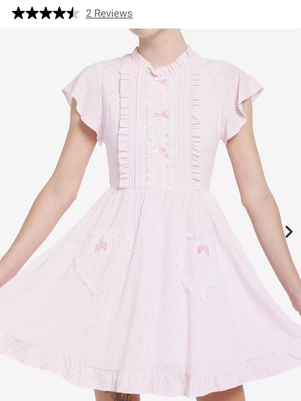 Sweet Society Pink Pinstripe Heart Ruffle Dress